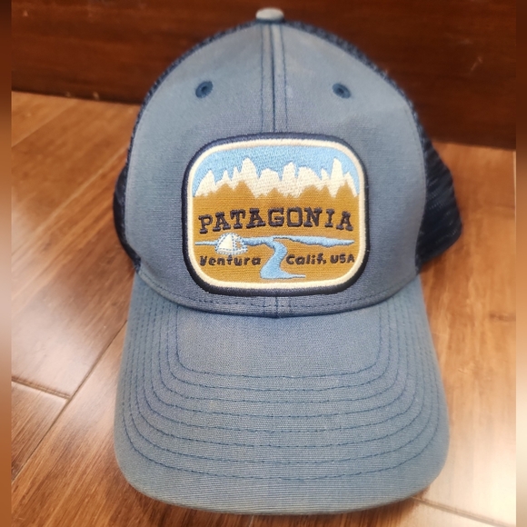 Patagonia Pointed West Trucker Hat Glass Blue Fall 2016 Ventura California - Picture 1 of 5
